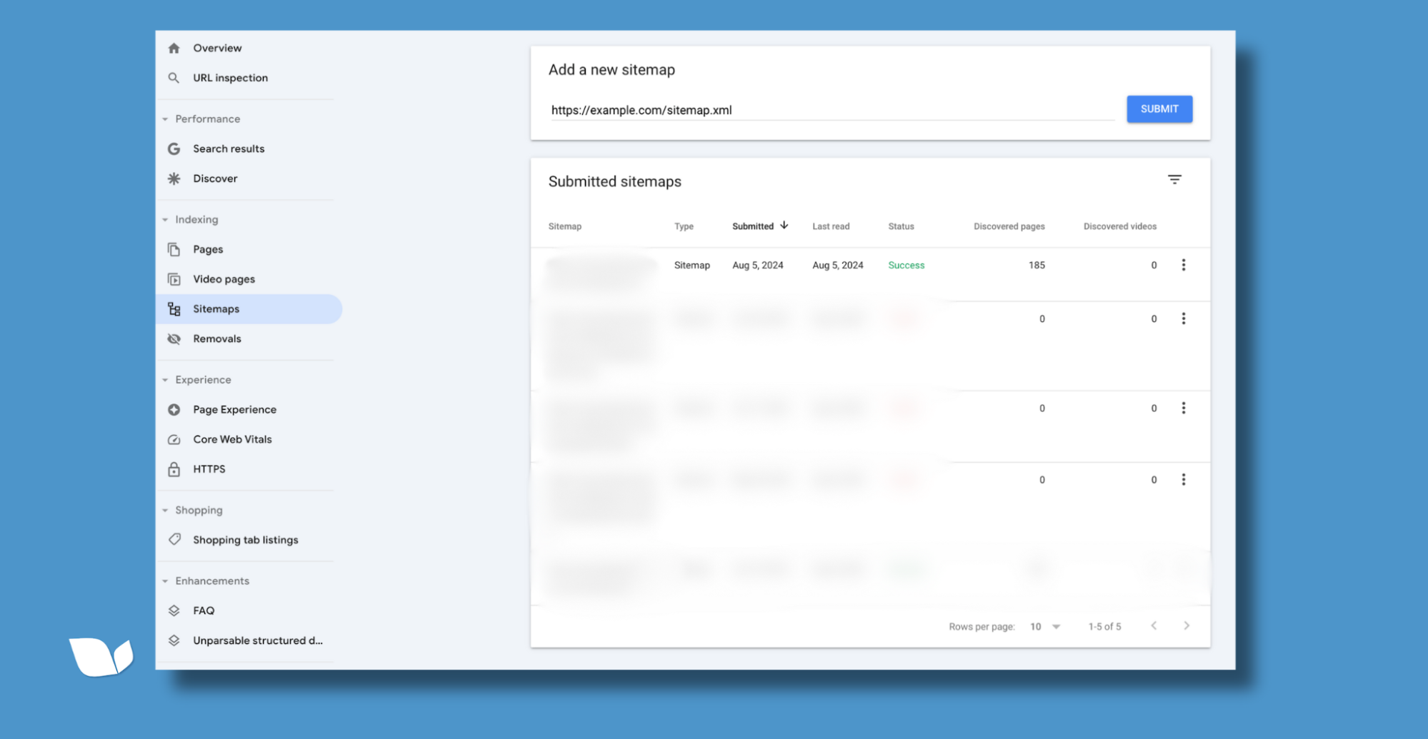 Submit a sitemap to GSC